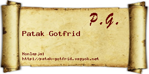Patak Gotfrid névjegykártya